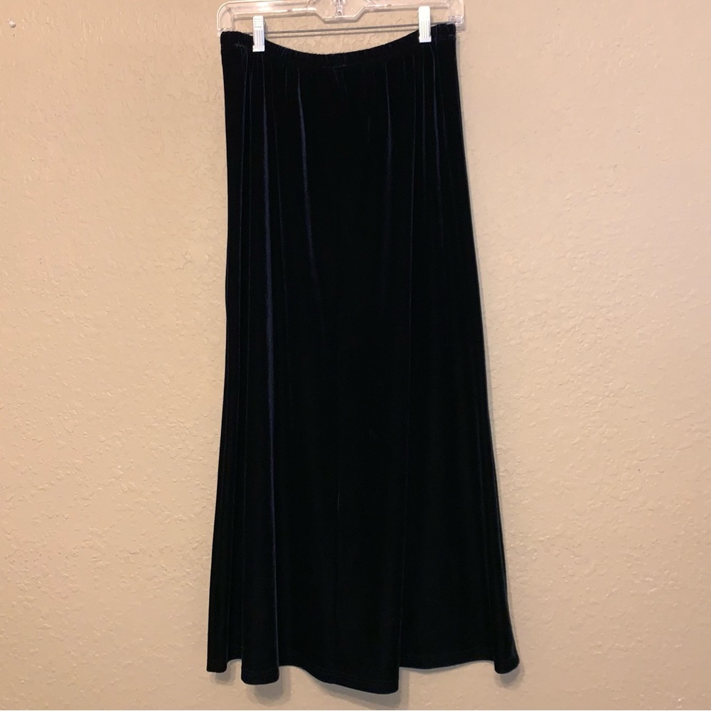 Vintage Koret Black Velvet Maxi Skirt size Large